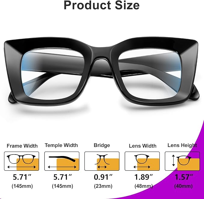 VISOONE Cat Eye Blue Light Blocking Glasses TR90 Anti-glare Women Calida