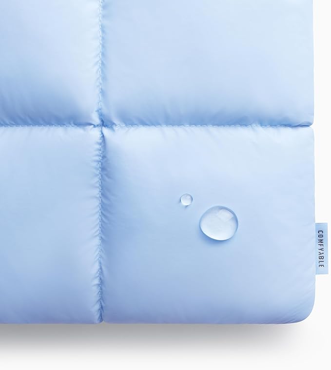 Comfyable Puffy Laptop Sleeve 13 Inch 14 Inch, Quilted Puffer Laptop Carrying Case, Pillow Case Compatible with MacBook Air M4 2025 M3 M2 M1, MacBook Pro M5 M4 Pro/Max, Light Blue