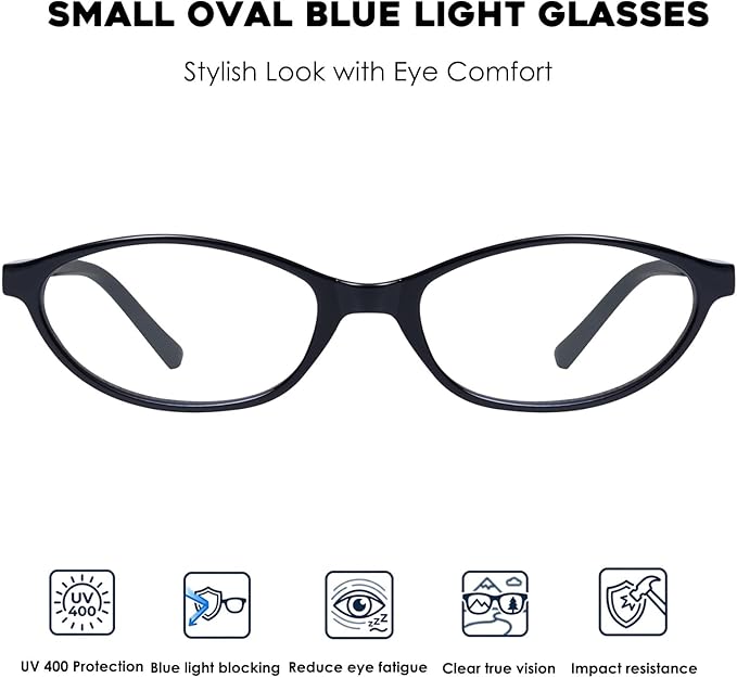 mosanana Blue Light Blocking Oval Glasses for Women Trendy Retro MO25101