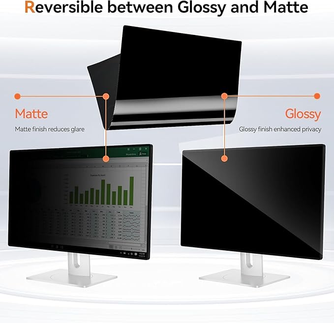 [5-Pack] 23.8 Inch Computer Privacy Screen for 16:9 Widescreen Monitor, Anti Glare Anti-UV Eye Protection Desktop PC LED Monitor Filter, Removable Anti-Scratch Screen Film 23in