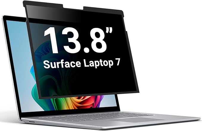 ZOEAGG Privacy Screen for Surface Laptop 13.8 inch,Removable Surface Laptop 7 Privacy Screen,Reusable Easy Installation Anti-Spy Anti-Glare Anti Blue Light for Microsoft Surface Monitor