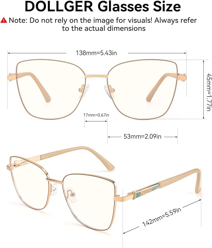 Dollger Blue Light Glasses For Woman Fashion Computer Gaming Eyeglasses Cat Eye Matal Bluelight Blocking Glasses