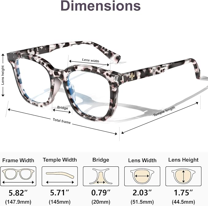 VISOONE Square Blue Light Blocking Glasses TR90 Anti Glare Computer Gaming for Women Men NOE