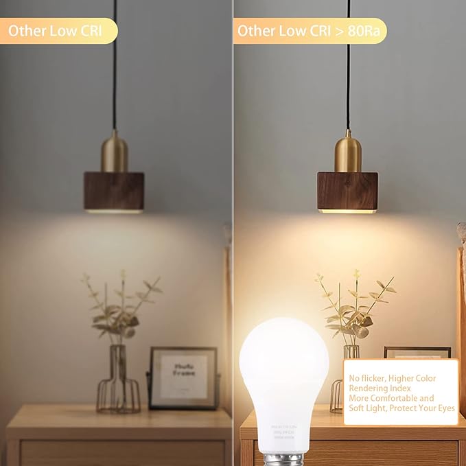 A19 LED Light Bulbs with Remote Control, 800LM 9W (60W Equivalent) Bulbs,Stepless Dimmable 3000K-6000K,E26 Base,CRI 80+,2.4GHz,25000+ Hours Lifespan,Light Bulb for Home Decor,3Bulb & 1Remote