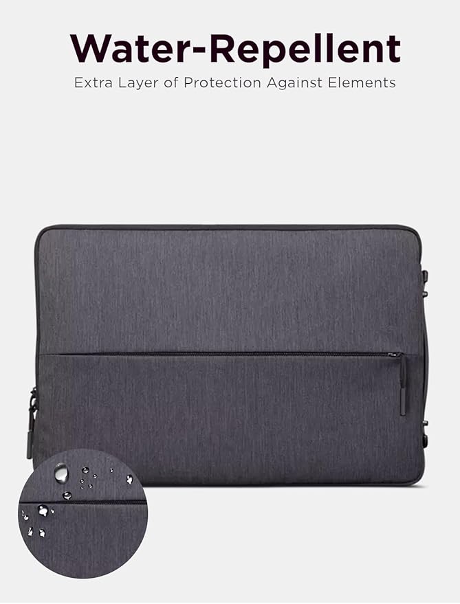 Lenovo Urban Laptop Sleeve 15.6 Inch for Laptop/ Notebook/Tablet Compatible with MacBook Air/Pro Water Resistant - Charcoal Grey