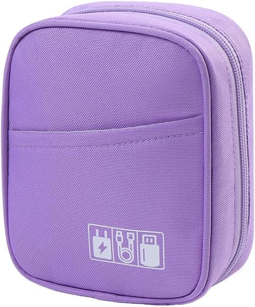 E-Tree Storage Pouch for Small Electronics and Accessories,Tech Bag,Electronic Organizer Case Compatible with MacBook Laptop Charger,Mouse,Cables,Hub,Power Bank,Earphone,Toiletries Cosmetics (Purple)