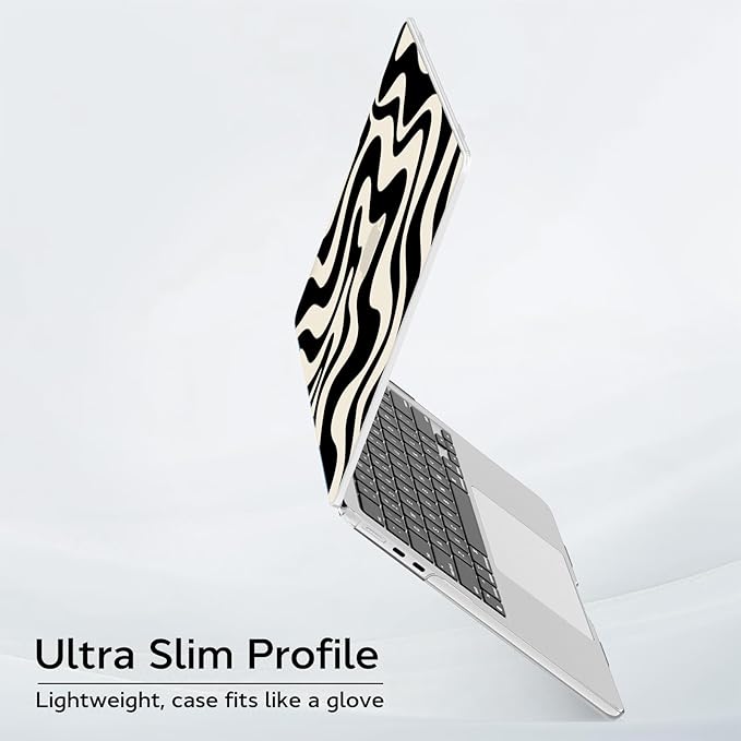B BELK Compatible with MacBook Air 13 inch Case M5 2026 2025 2024-2022 M4 M3 M2 A3449 A3240 A3113 A2681, Plastic Hard Shell for MacBook Air 13.6 inch Case+Keyboard Cover+Screen Protector, Black Wave