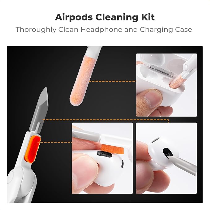 K&F Concept 25-in-1 Keyboard Cleaning Kit Laptop Cleaner - Multifunction Electronic Specialized Accessories Cleaner Set for iPhone AirPods MacBook iPad, Camera PC Monitor Earbud TV Tablet Screens - Image 5
