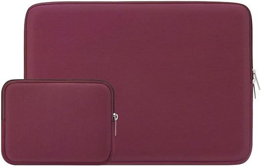 RAINYEAR 14 Inch Laptop Sleeve Case Protective Soft Padded Zipper Cover Carrying Computer Bag with Accessories Pouch, Compatible with 14" Notebook Tablet Chromebook (Red)