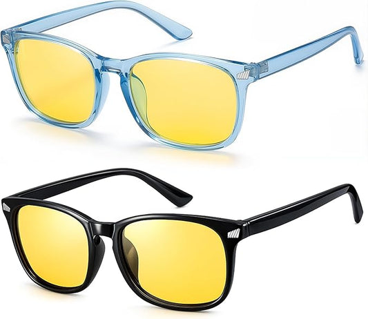 Polarized Sunglasses for Women Men, Night Driving Glasses Anti Glare Yellow Lens UV 400 for Day Night Use
