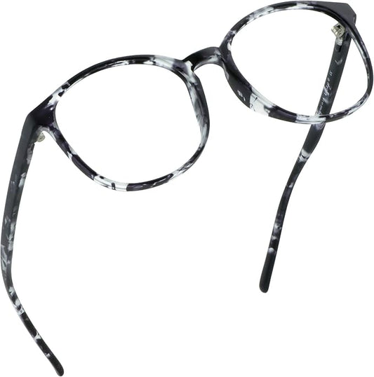 LifeArt Round Blue Light Blocking Glasses, Computer Glasses, Gaming Glasses, TV Glasses for Women Men (Gray, 5.25 Magnification)