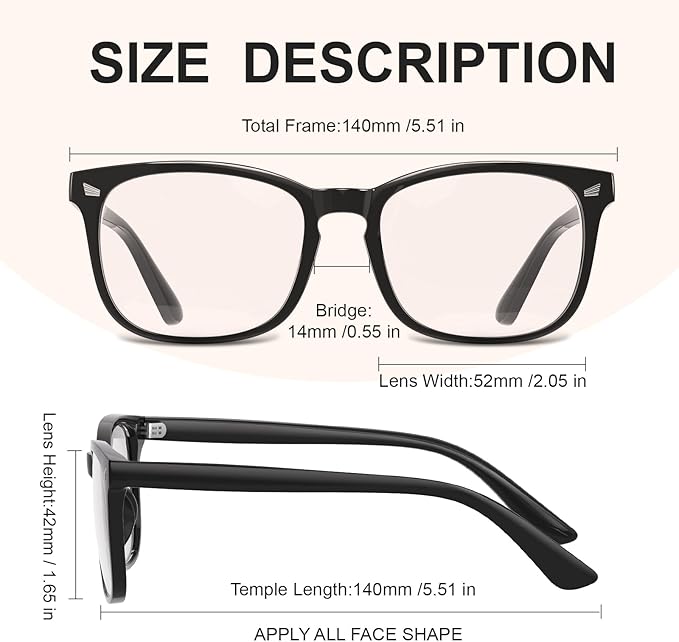 hunsquer Blue Light Glasses for Woman/Men Computer Blue Light Glasses