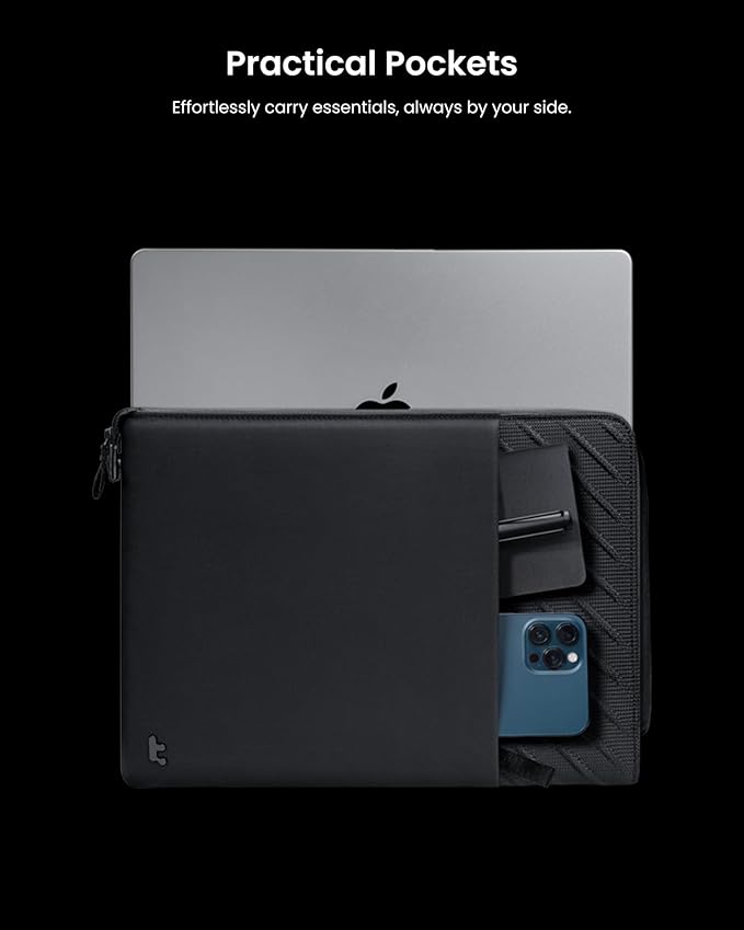 tomtoc Slim Laptop Sleeve for 16-inch New MacBook Pro 2026 M5/M4/M3/M2/M1 Pro/Max A3428 A3429 A3403 A3186 A2991 A2780 A2485, Water-Resistant Laptop Case Bag for Dell XPS 16 Laptop, Minimalist Design