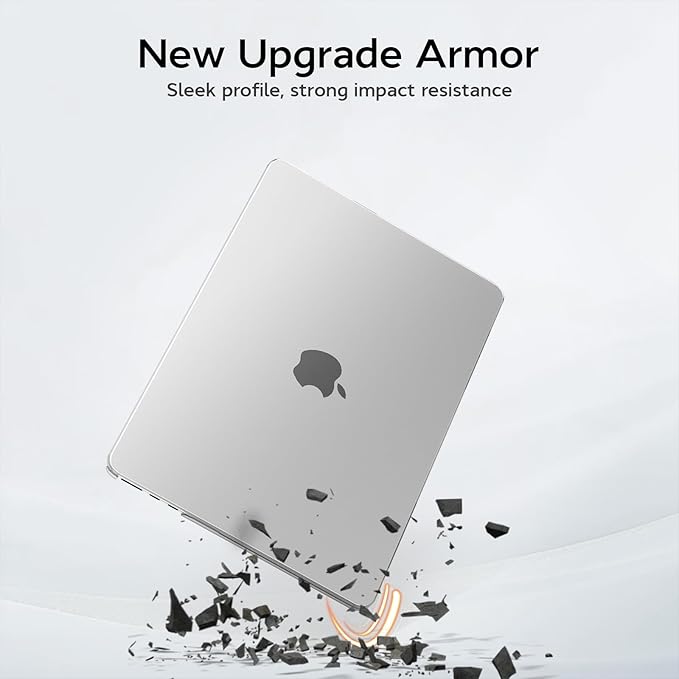 B BELK Compatible with MacBook Air 13 inch Case M5 2026 2025-2022 M4 M3 M2 A3449 A3240 A3113 A2681, [100% Official Color] [Slim Armor] Plastic Hard Shell for MacBook Air 13.6 inch Case, Matte Clear