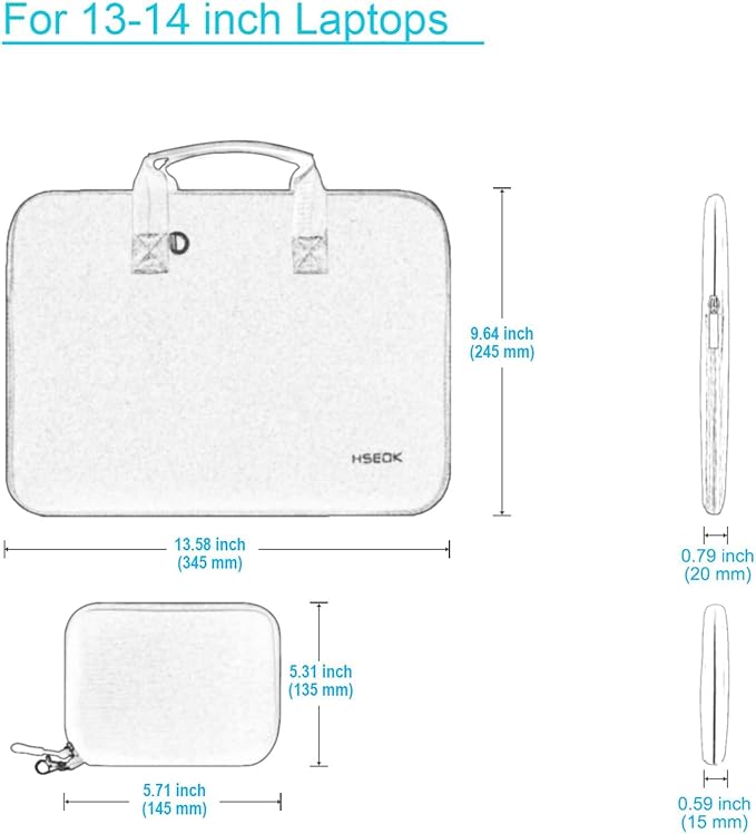Hseok Laptop Sleeve 14 inch Case with Small Case, Compatible with MacBook Neo 14, MacBook Pro 14 M5/M4/M3/M2/M1, XPS 14 and Most 14 inch Notebooks, Neoprene Computer Handbag,DG01Y01