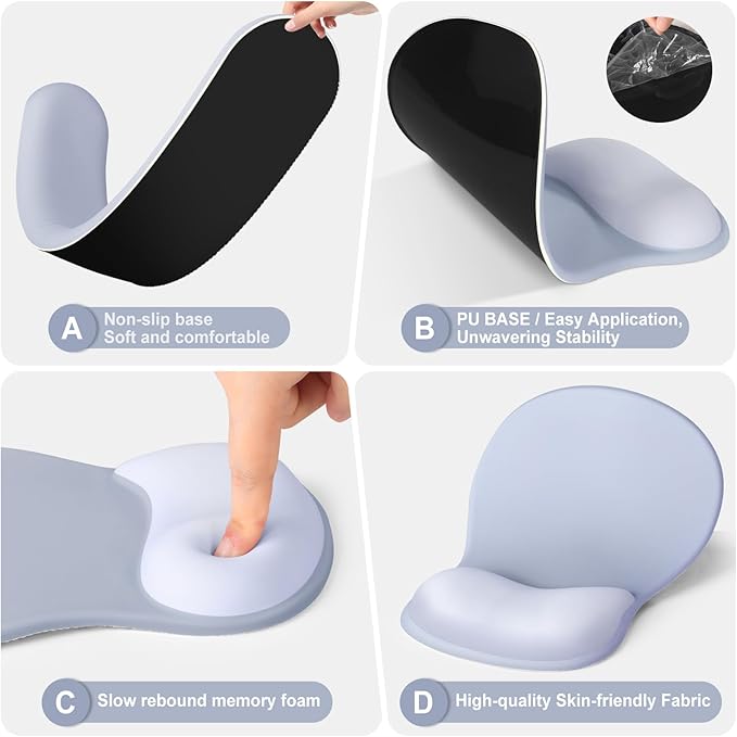 4-in-1 Large Gaming Mouse Pad, Keyboard Wrist Rest Pad & Wrist Support Mousepad Set, Extended Desk Pad Waterproof Desk Mat Protector for Home Office Decor Study Game 35.4×15.7 Inches I Gradient Gray