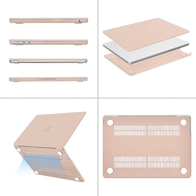 MOSISO Compatible with MacBook Air 13 inch Case M5 2026 M4 2025 M3 M2 2024-2022 A3449 A3240 A3113 A2681, Hard Shell&Keyboard Cover&Screen Film&Type C for MacBook Air 13.6 inch Case, Camel