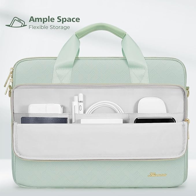 KIZUNA Laptop Sleeve Case 17 Inch Computer Shoulder Bag for 17.3" Lenovo ThinkBook Plus/IdeaPad 3i Gen7/ASUS Vivobook/ZenBook Pro/LG gram/MSI 17/Dell XPS/HP ENVY,Green