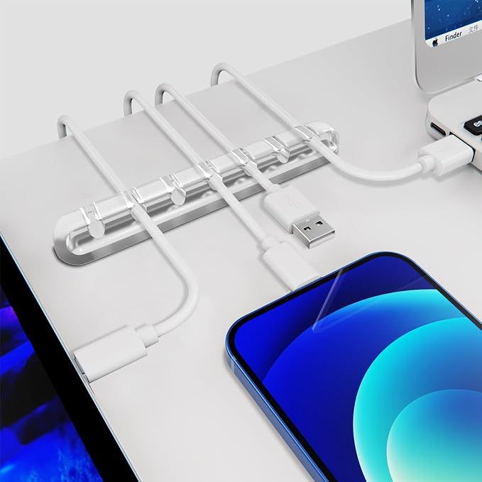 SOULWIT Cable Holder Clips, 3-Pack Cable Management Cord Organizer Clips Silicone Self Adhesive for Desktop USB Charging Cable Nightstand Power Cord Mouse Cable Wire PC Office Home - Image 2