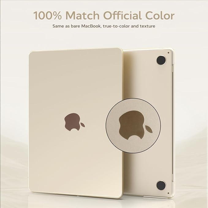 B BELK Compatible with MacBook Air 13 inch Case M5 2026 2025-2022 M4 M3 M2 A3449 A3240 A3113 A2681, [100% Official Color] [Slim Armor] Plastic Hard Shell for MacBook Air 13.6 inch Case,Starlight Clear