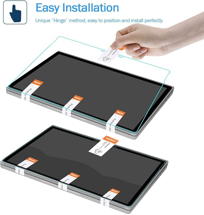 Megoo ArmorShield Screen Protector for Microsoft Surface Pro 7 Plus/Surface Pro 7 12.3 Inch, 2 Pack, Tempered Glass, Ultra Clear, Responsive Touch