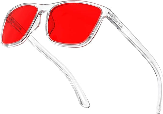 Bloomoak 100% Red Lens Blue Green Light Blocking Glasses- Dual AR Coatings Sleep Glasses Before Bed - Anti Glare, Fatigue