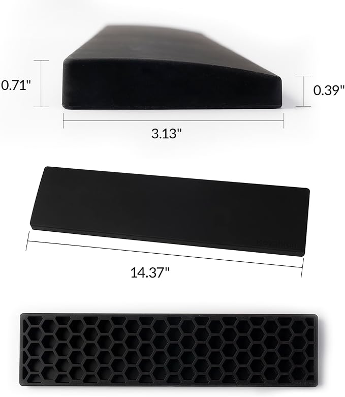 Ergonomic Silicone Wrist Rest for Keychron Q3 / Q3 Max / V3 / V3 Max / C3 Pro,14.37" Honeycomb Non-Slip Palm Rest, 80% TKL Mechanical Keyboards with Typing Pain Relief