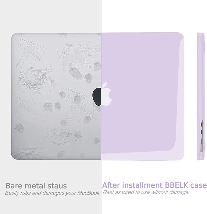 B BELK Compatible with MacBook Air 13.6 inch Case M5 2026 2025 2024 2023 2022 M4 M3 M2 A3449 A3240 A3113 A2681 Liquid Retina Display, Plastic Hard Shell Case+Keyboard Cover+Screen Protector, Purple