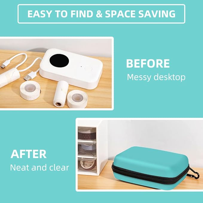 Phomemo D30 Label Maker Machine with case and 1 roll Label Tape, Portable Bluetooth Label Printer, Small Smart Phone Handheld Sticker Mini Labeler Multiple Templates Font Icon Easy to Use