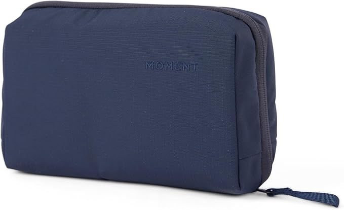 Moment Everything Tech Organizer – Water-Resistant Travel Pouch for Cables, Chargers & Accessories | Regular & Mini Sizes (Navy, Regular)