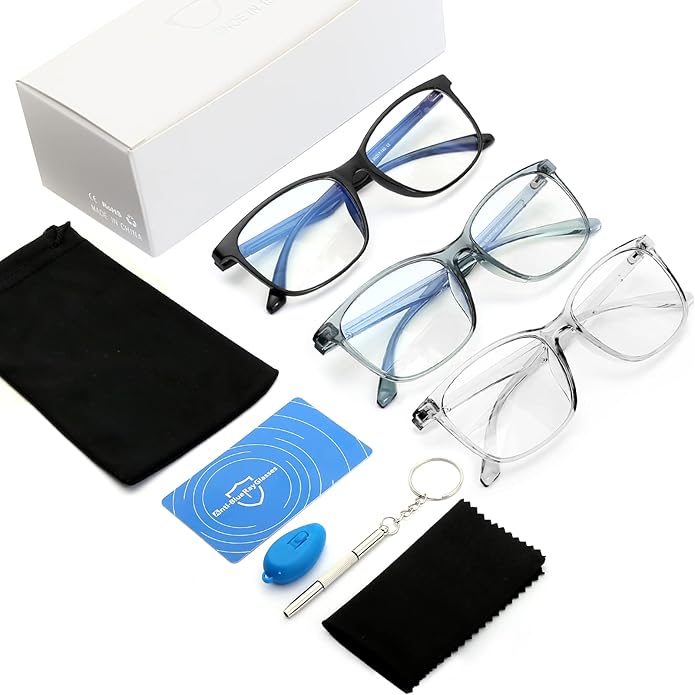 Oilway Blue-Light Blocking Glasses for Women Men - 3Pack Computer Reading/Gaming/TV/Phones Glasses Anti Eyestrain