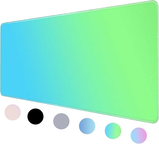 Bloss Desk Mat, Non-Slip Desk Pad Mat Protector, Large Desk Mat for Keyboard and Mouse, Mint Green Desk Mousepad with Stitched Edges, Mouse Pad for Gaming(31.5×11.8 Inches)