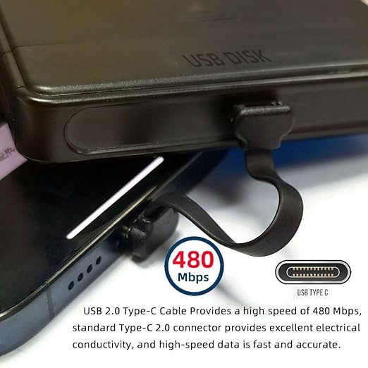 chenyang USB C Short Flat Cable USB 2.0 Type C Dual 90 Degree Angled PD 65W Fast Charge Data Extension Cable 70MM