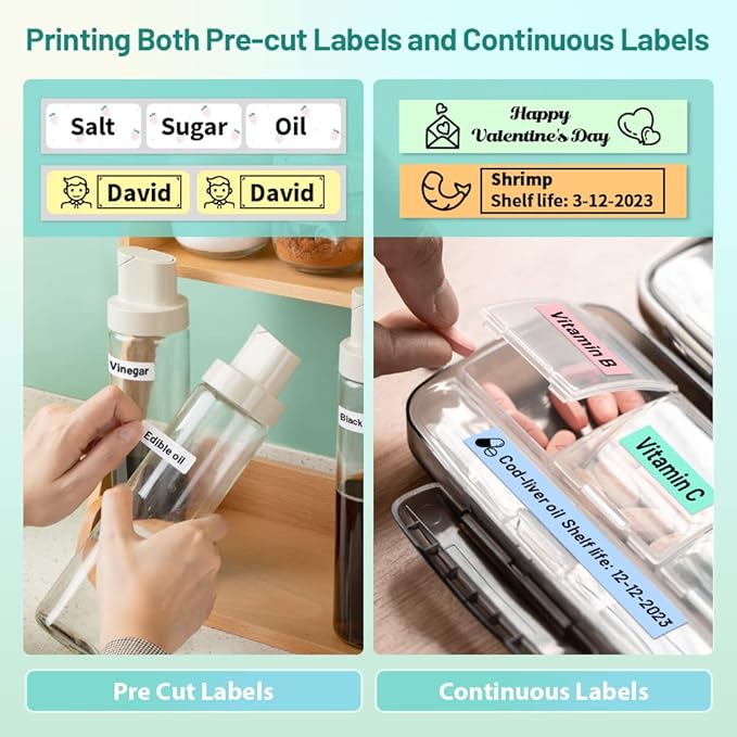Phomemo D30 Label Maker Machine with case and 1 roll Label Tape, Portable Bluetooth Label Printer, Small Smart Phone Handheld Sticker Mini Labeler Multiple Templates Font Icon Easy to Use