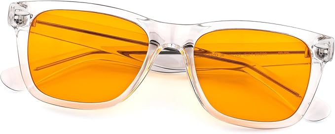 ViewJoy Sleep Glasses 99.9% Blue Light Glasses Dual AR Coatings Amber Orange Lens for Computer Gaming Reduce Eyestrain