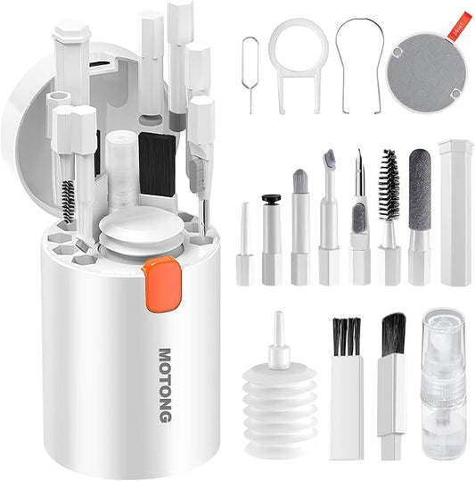 MOTONG Cellphone Cleaning Kit, Laptop Cleaning Kit,20 in 1 Mutifunctional Cleaner Tools Kits for AirPods Camera PC (White) by MOTONG