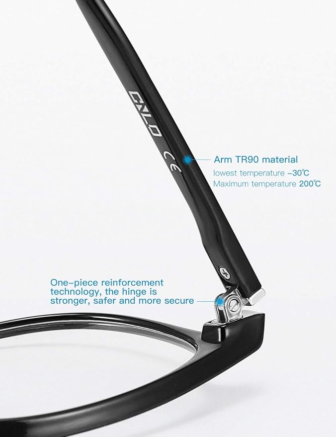 CNLO Blue Light Blocking Glasses,Computer Glasses,Anti Eyestrain, Lightweight Frame Eyeglasses,Men/Women… (Black)