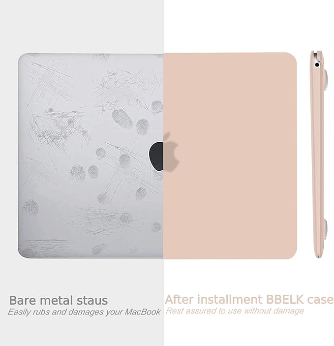 B BELK Compatible with MacBook Air 13 inch Case M1 2022 2021 2020 2019 2018 A2337 A2179 A1932 Touch ID, Matte Plastic Hard Shell+ Keyboard Cover+Screen Protector for MacBook Air 13.3 inch Case, Camel