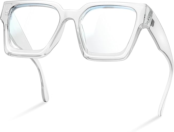 livho Oversized Eyewear Frame for Woman and Men - Rectangle Fashion Glasses for Computer, Chic Preppy Frame