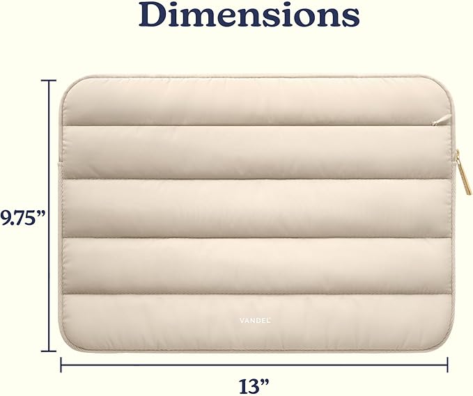 Vandel Puffy Laptop Sleeve Case for 13-14 inch Laptop Sleeve Bag Case 13.3 Inch with Zipper Pocket, Compatible with MacBook Air 13, Pro 14/13 iPad Pro 12.9, HP Dell ASUS, Computer Bag Cover