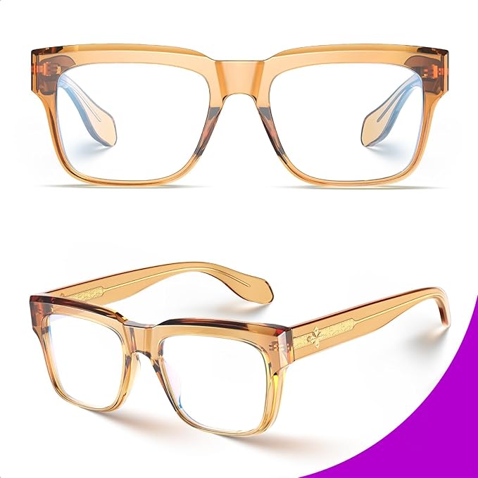 VISOONE TR90 Square Blue Light Blocking Glasses Fashion Computer Eyewear for Women and Men RANDI
