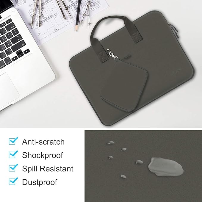 Hseok Laptop Sleeve 13.3-14 inch Case with Small Pouch, Neoprene Computer Bag Compatible with MacBook Neo/Pro 14 M5/M4/M3/M2/M1, Mac Air/Pro 13.3, XPS 14 and Most 13-14 inch Notebooks,D02G01