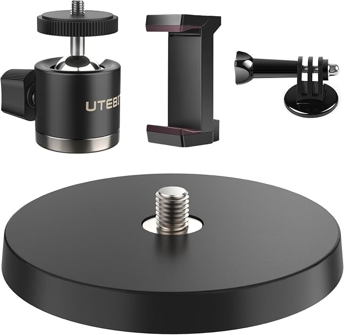 UTEBIT Magnetic Camera Mount for Action Camera, 66lb Strong Magnetic Mount with 360?? Rotation Ball Head for Car or Magnetic Surfaces, Compatible with Gopro Hero 13, DJI Osmo Action Osmo Nano, Insta360 by UTEBIT