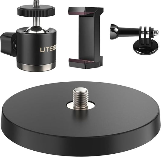 UTEBIT Magnetic Camera Mount for Action Camera, 66lb Strong Magnetic Mount with 360?? Rotation Ball Head for Car or Magnetic Surfaces, Compatible with Gopro Hero 13, DJI Osmo Action Osmo Nano, Insta360 by UTEBIT
