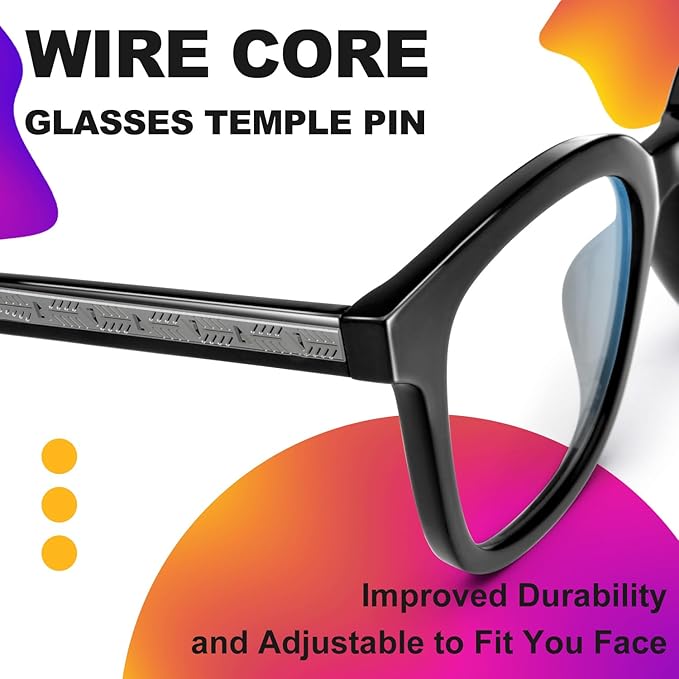 VISOONE Square Blue Light Blocking Glasses TR90 Anti Glare Computer Gaming for Women Men NOE