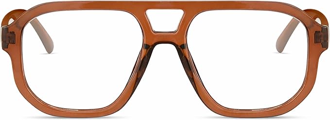 livho Retro Aviator Blue Light Blocking Glasses for Women Men with Soft Case, Trendy Rectangle Computer Eyeglasses