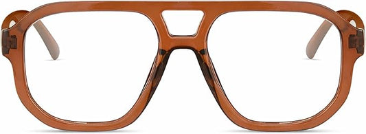 livho Retro Aviator Blue Light Blocking Glasses for Women Men with Soft Case, Trendy Rectangle Computer Eyeglasses