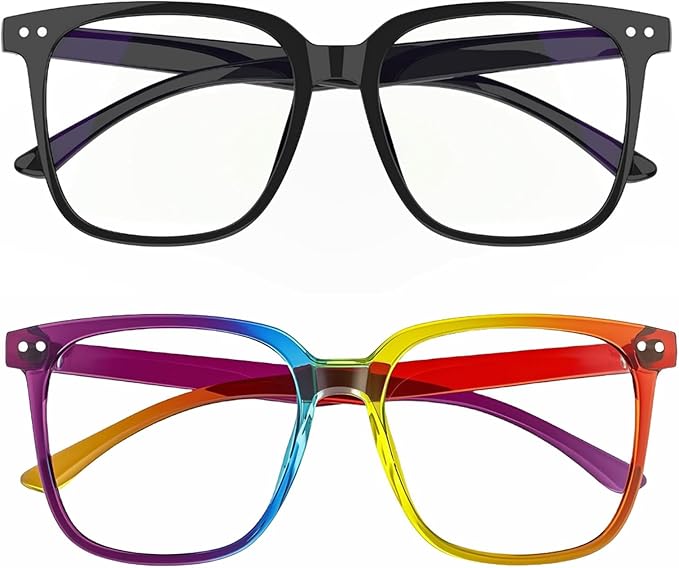 Oversized Square Blue Light Blocking Glasses for Women and Men - Gaming & Computer Anti-Fatigue