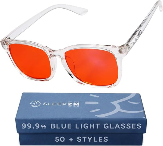 Sleep ZM Blue Light Blocking & Light Sensitivity Glasses - 8 Lens Types for Comfort, Relaxation, Sleep & Relief - 50+ Styles