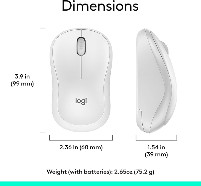Logitech MK270 Wireless Keyboard and Mouse Combo for Windows, 2.4 GHz Wireless, Compact Mouse, 8 Multimedia and Shortcut Keys, 2-Year Battery Life, for PC, Laptop - White